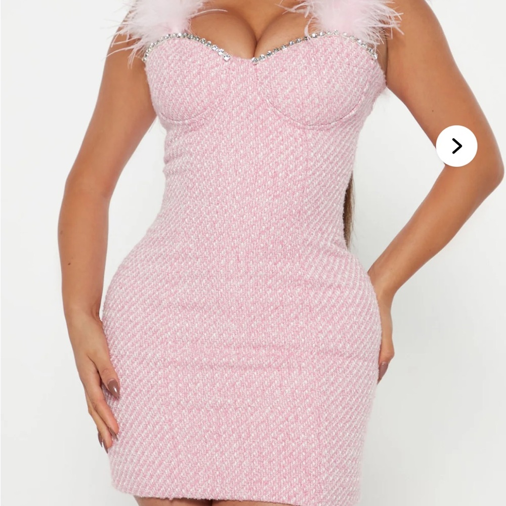 Elegant Pink Strapless Dress